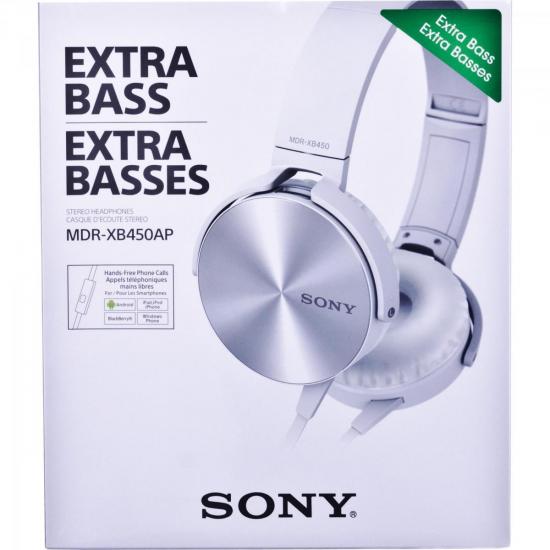Fone de Ouvido com Microfone MDR-XB450AP EXTRA BASS Preto SONY por 0,00 à vista no boleto/pix ou parcele em até 1x sem juros. Compre na loja Mundomax!