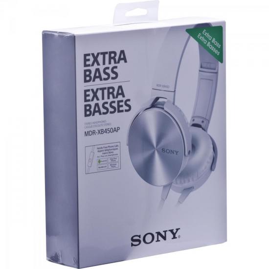 Fone de Ouvido com Microfone MDR-XB450AP EXTRA BASS Preto SONY por 0,00 à vista no boleto/pix ou parcele em até 1x sem juros. Compre na loja Mundomax!