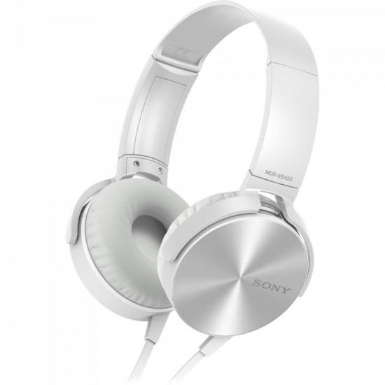 Fone de Ouvido com Microfone MDR-XB450AP EXTRA BASS Branco SONY por 0,00 à vista no boleto/pix ou parcele em até 1x sem juros. Compre na loja Mundomax!