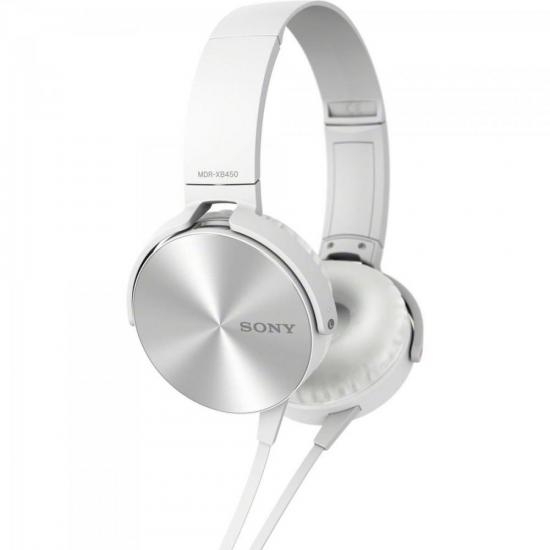Fone de Ouvido com Microfone MDR-XB450AP EXTRA BASS Branco SONY por 0,00 à vista no boleto/pix ou parcele em até 1x sem juros. Compre na loja Mundomax!