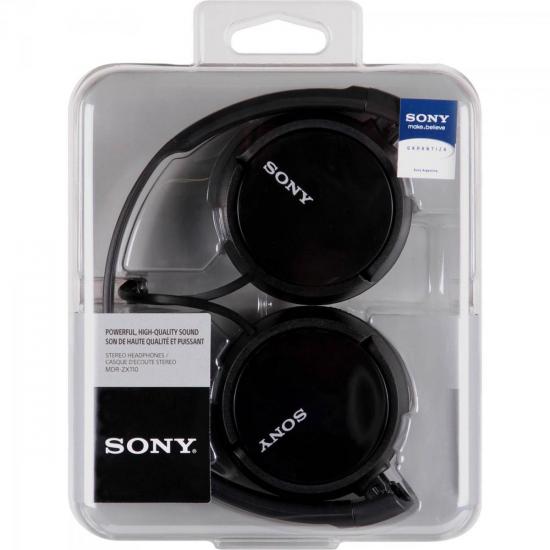Fone de Ouvido Dobrável MDR-ZX110 Preto SONY por 96,90 à vista no boleto/pix ou parcele em até 3x sem juros. Compre na loja Mundomax!
