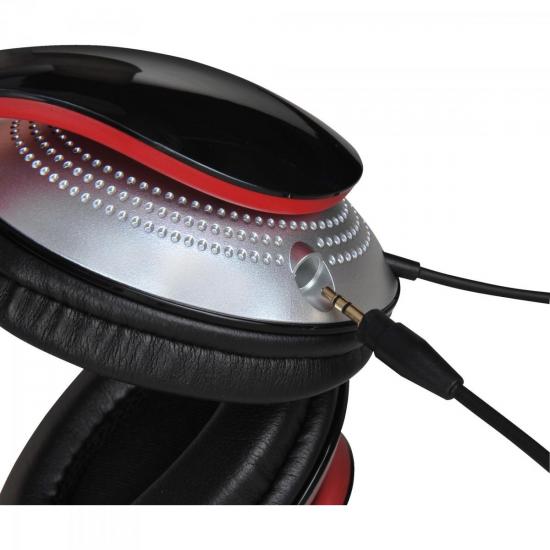 Headset com Alça e Microfone Dobrável e Removível K830 Preto e Vermelho por 0,00 à vista no boleto/pix ou parcele em até 1x sem juros. Compre na loja Mundomax!