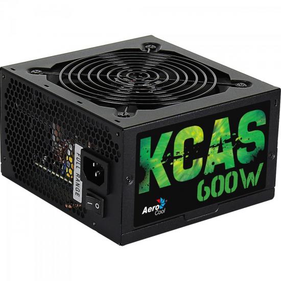 Fonte ATX sem Cabo 600W KCAS EN53374 Preto AEROCOOL (56680)