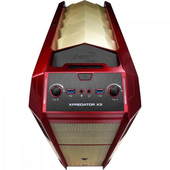 Gabinete Gamer sem Fonte ATX XPREDATOR X3 EN52247 Vermelho