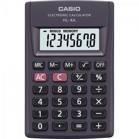 Calculadora de Bolso Casio HL-4A 8 Dígitos Preta (56740)