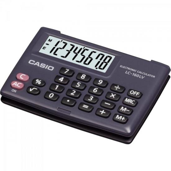 Calculadora de Bolso Casio LC-160LV 8 Dígitos Preta por 30,00 à vista no boleto/pix ou parcele em até 1x sem juros. Compre na loja Mundomax!