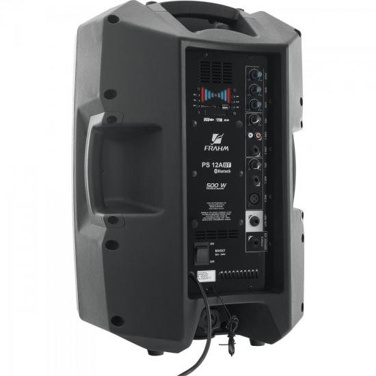 Caixa Acústica Ativa 12\" 200W RMS PS12ABT Preto FRAHM por 0,00 à vista no boleto/pix ou parcele em até 1x sem juros. Compre na loja Mundomax!