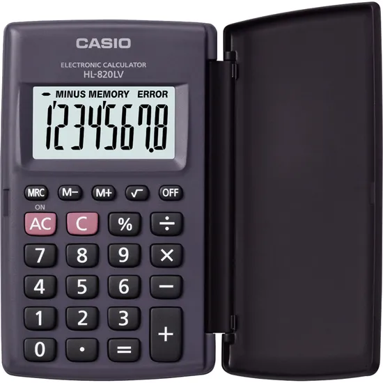 Calculadora de Bolso Casio HL820LV 8 Dígitos Preta por 26,99 à vista no boleto/pix ou parcele em até 1x sem juros. Compre na loja Mundomax!