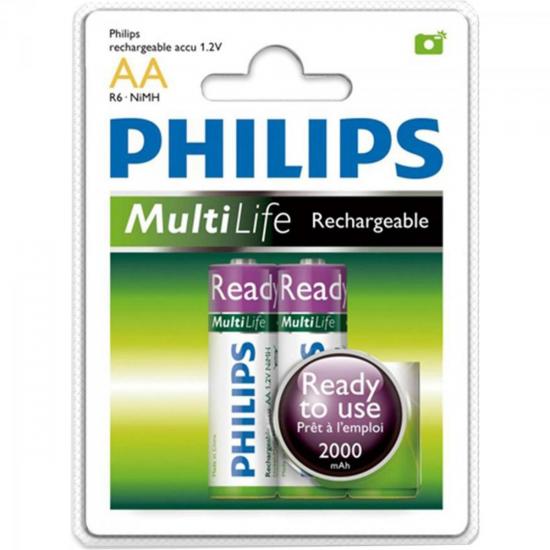 Pilha Recarregável AA com 2 1,2V 2000mAh NiNh PHILIPS por 0,00 à vista no boleto/pix ou parcele em até 1x sem juros. Compre na loja Mundomax!