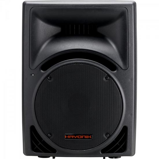Caixa Acústica Ativa 80W AGILE 10\" Preta HAYONIK por 0,00 à vista no boleto/pix ou parcele em até 1x sem juros. Compre na loja Mundomax!