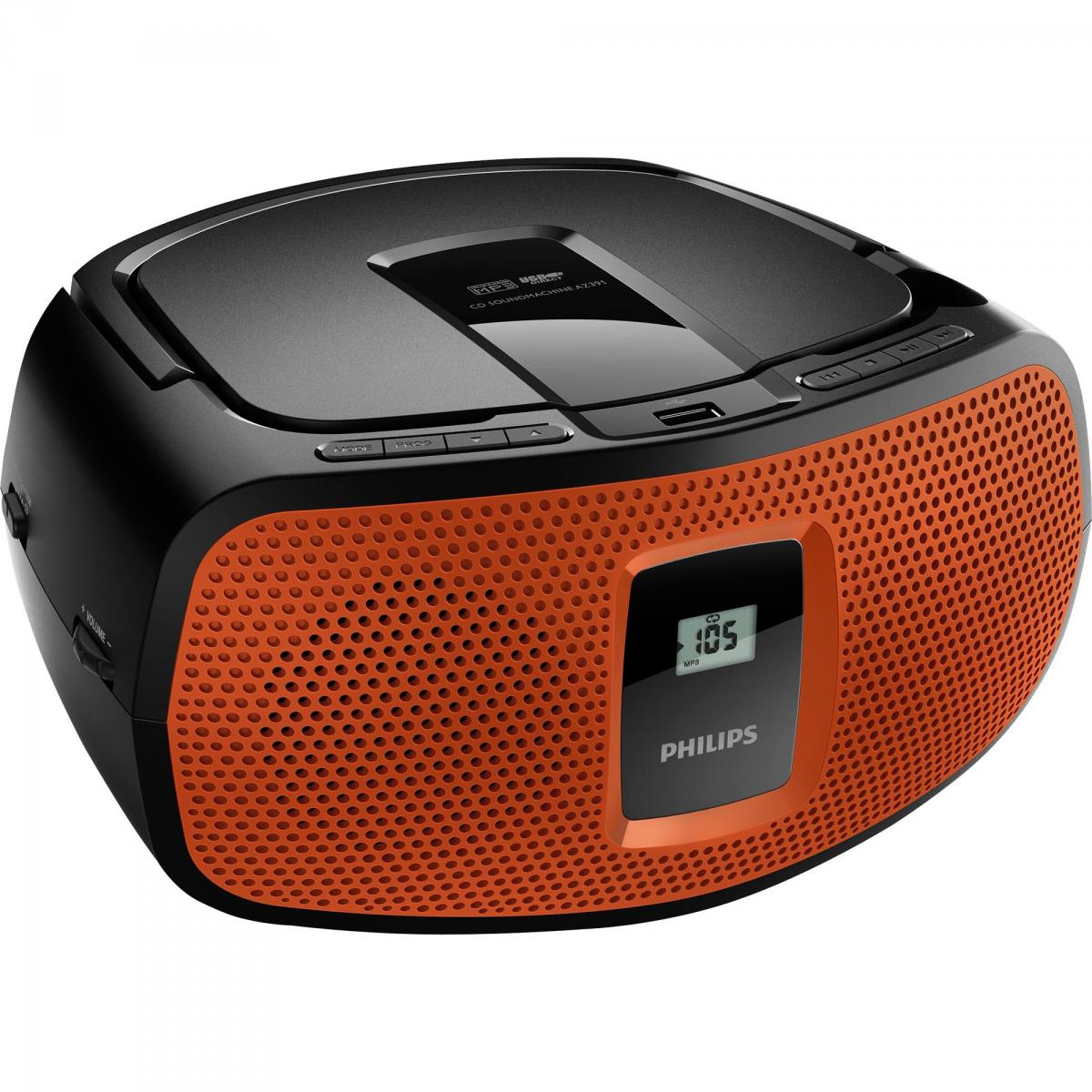 Rádio Portátil com CD Player/USB/MP3 AZ391X/78 Laranja/Preto