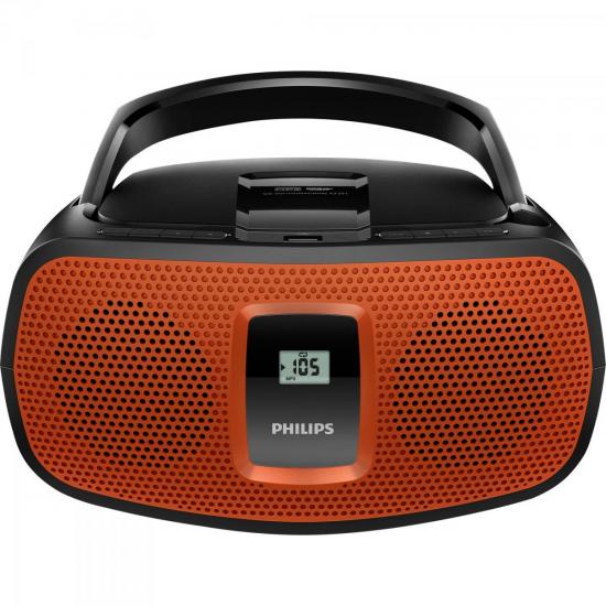 Rádio Portátil com CD Player/USB/MP3 AZ391X/78 Laranja/Preto PHILIPS por 0,00 à vista no boleto/pix ou parcele em até 1x sem juros. Compre na loja Mundomax!