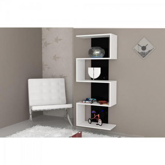 Estante Decorativa LIFE Branca/Preta MULTIVISÃO por 0,00 à vista no boleto/pix ou parcele em até 1x sem juros. Compre na loja Mundomax!