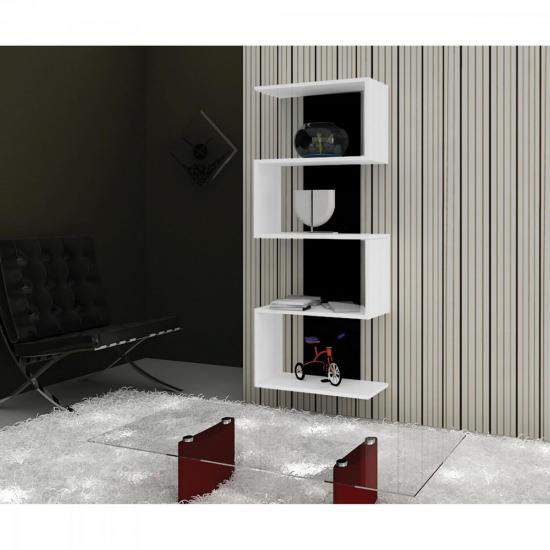 Estante Decorativa LIFE Branca/Preta MULTIVISÃO por 0,00 à vista no boleto/pix ou parcele em até 1x sem juros. Compre na loja Mundomax!