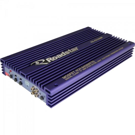 Amplificador Mosfet \"A\" 840W RS-4210AMP Roxo ROADSTAR por 0,00 à vista no boleto/pix ou parcele em até 1x sem juros. Compre na loja Mundomax!