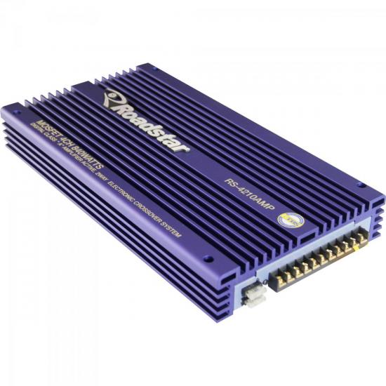 Amplificador Mosfet \"A\" 840W RS-4210AMP Roxo ROADSTAR por 0,00 à vista no boleto/pix ou parcele em até 1x sem juros. Compre na loja Mundomax!