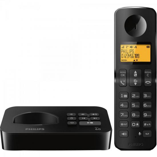 Telefone sem Fio com ID/Secretária Eletrônica/Viva-Voz D2151B/BR Preto por 0,00 à vista no boleto/pix ou parcele em até 1x sem juros. Compre na loja Mundomax!