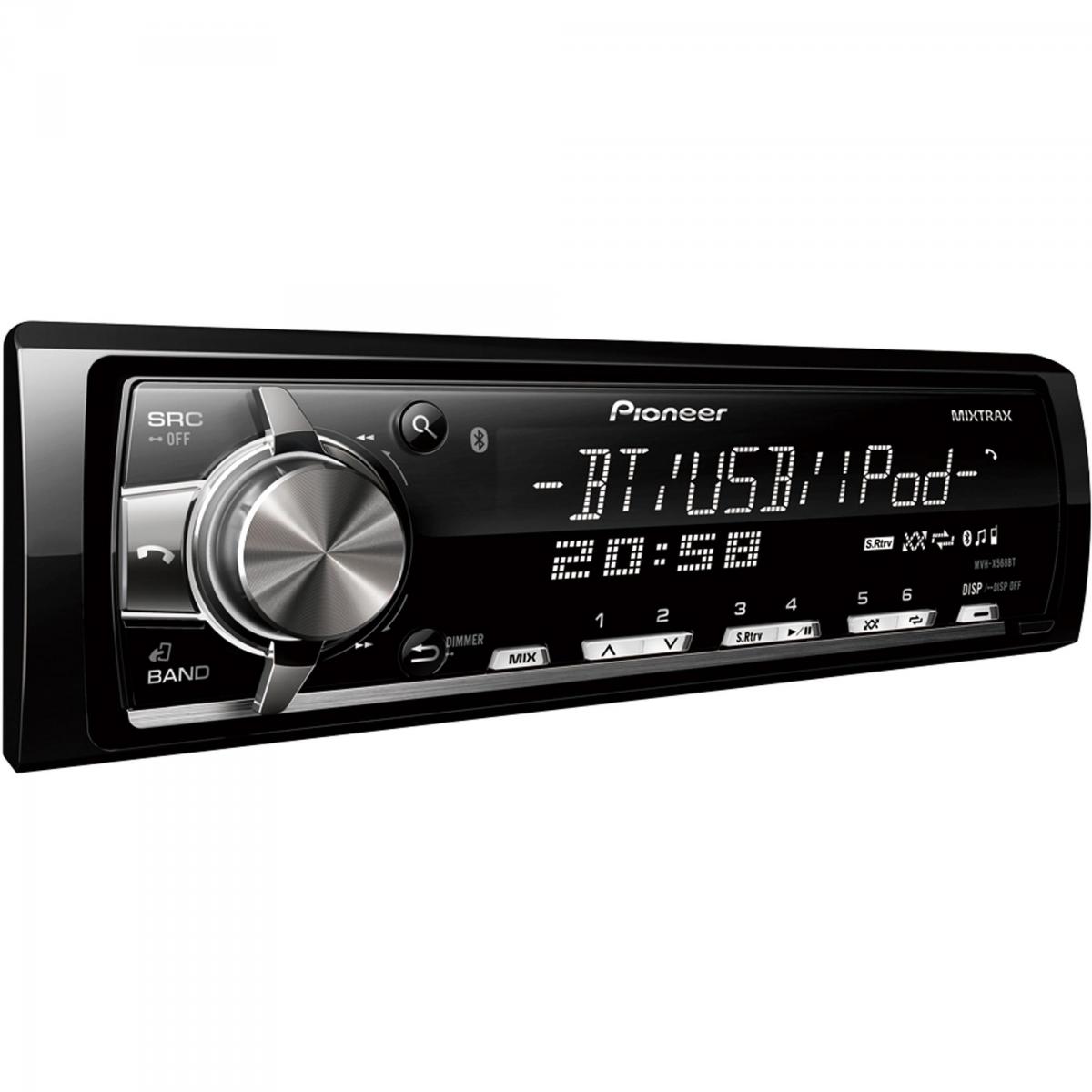 Auto Rádio USB/FM/BT MVHX568BT Preto PIONEER - Mundomax