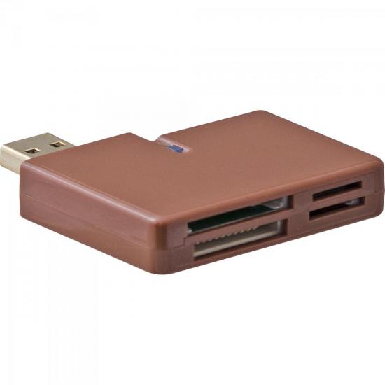 Hub + Leitor de Cartão AV100 Marrom INTEGRIS por 0,00 à vista no boleto/pix ou parcele em até 1x sem juros. Compre na loja Mundomax!