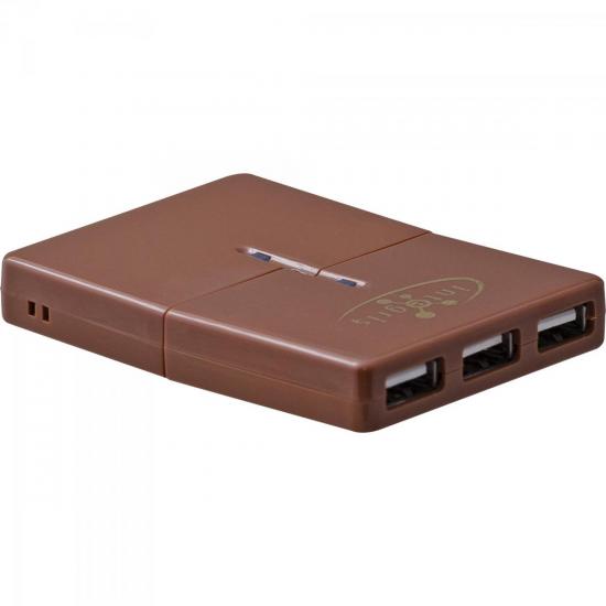 Hub + Leitor de Cartão AV100 Marrom INTEGRIS por 0,00 à vista no boleto/pix ou parcele em até 1x sem juros. Compre na loja Mundomax!