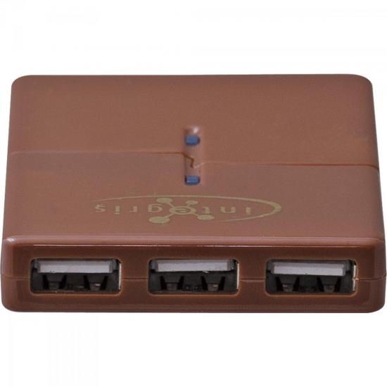 Hub + Leitor de Cartão AV100 Marrom INTEGRIS por 0,00 à vista no boleto/pix ou parcele em até 1x sem juros. Compre na loja Mundomax!