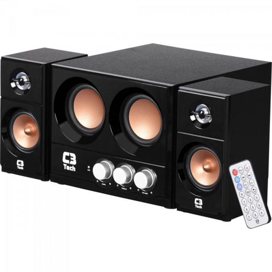 Caixa Multimídia 2.1 com Subwoofer 15W RMP SP-225S Preto C3TECH por 0,00 à vista no boleto/pix ou parcele em até 1x sem juros. Compre na loja Mundomax!