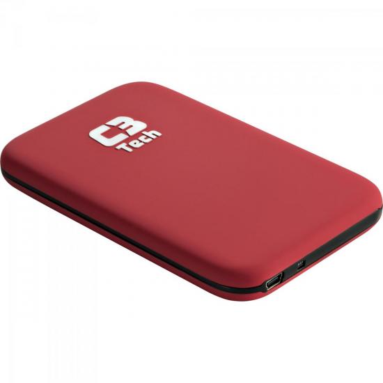 Case para HD Externo 2.5\" CH-25202 Vermelho C3TECH por 0,00 à vista no boleto/pix ou parcele em até 1x sem juros. Compre na loja Mundomax!