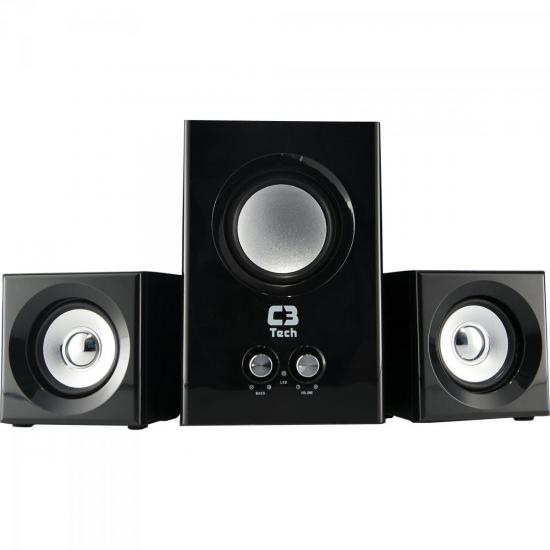 Caixa Multimídia 2.1 com Subwoofer 8W RMS SP-223BS Preto C3 TECH por 0,00 à vista no boleto/pix ou parcele em até 1x sem juros. Compre na loja Mundomax!