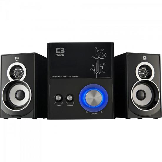 Caixa Multimídia 2.1 com Subwoofer 21W RMS SP-232U Preto C3 TECH por 0,00 à vista no boleto/pix ou parcele em até 1x sem juros. Compre na loja Mundomax!