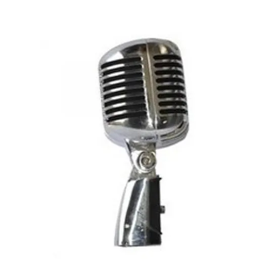 Microfone Dinâmico RETRÔ LC-55 Cromado LEACS (57409)