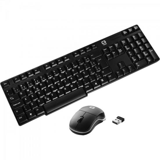 Teclado + Mouse Óptico sem Fio 1000DPI K-W600BK Preto C3 TECH por 0,00 à vista no boleto/pix ou parcele em até 1x sem juros. Compre na loja Mundomax!
