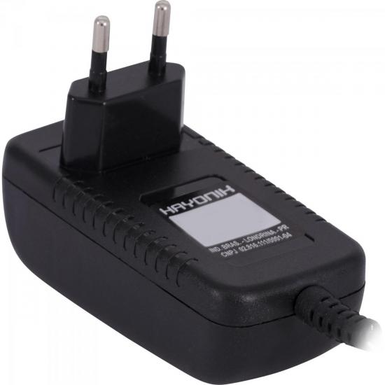 Fonte Chaveada 9VDC 2A 18W P8 C+ 2,5mm FCTM9002I Bivolt HAYONIK por 0,00 à vista no boleto/pix ou parcele em até 1x sem juros. Compre na loja Mundomax!