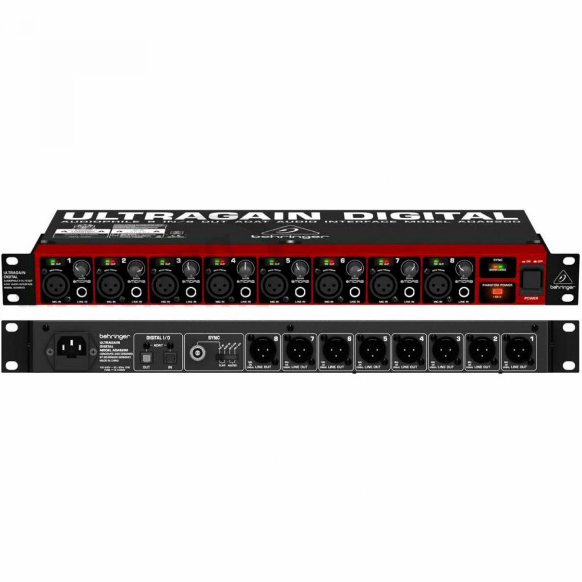 Interface Digital Para Áudio ADA8200 Vermelha BEHRINGER - Mundomax