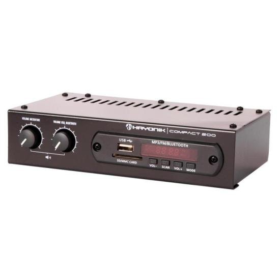 Amplificador Hayonik Compact 200 20W RMS com Bluetooth por 349,99 à vista no boleto/pix ou parcele em até 10x sem juros. Compre na loja Mundomax!