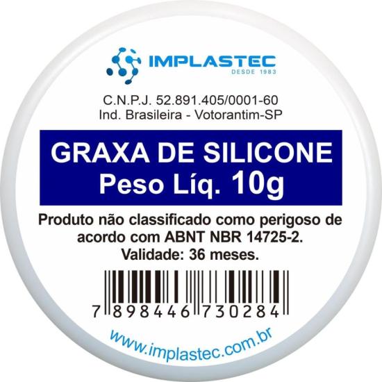 Graxa de Silicone Dielétrica 10g Implastec por 6,00 à vista no boleto/pix ou parcele em até 1x sem juros. Compre na loja Mundomax!