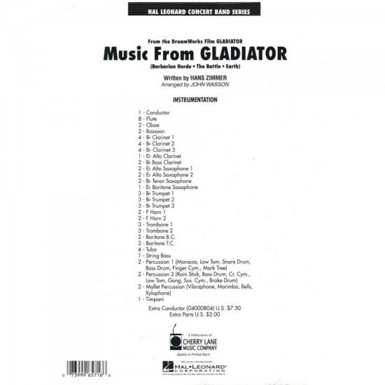 Grade de Partituras Music From Gladiator Score Parts Sympho ESSENTIAL ELEMENTS por 0,00 à vista no boleto/pix ou parcele em até 1x sem juros. Compre na loja Mundomax!