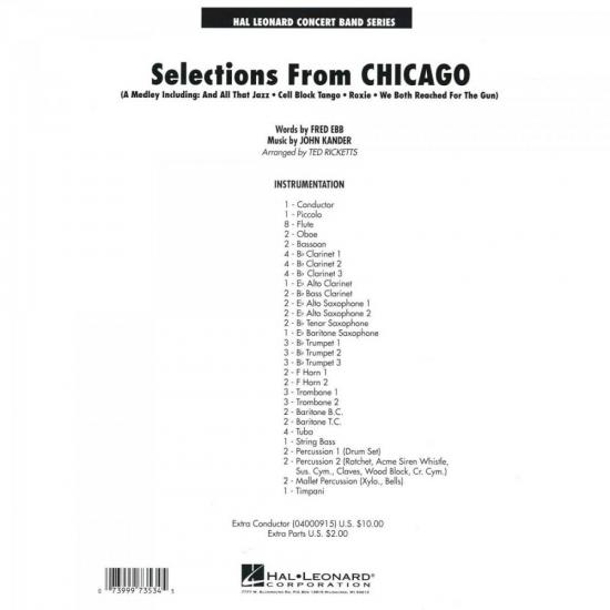 Grade de Partituras Selections From Chicago Score Parts ESSENTIAL ELEMENTS por 0,00 à vista no boleto/pix ou parcele em até 1x sem juros. Compre na loja Mundomax!