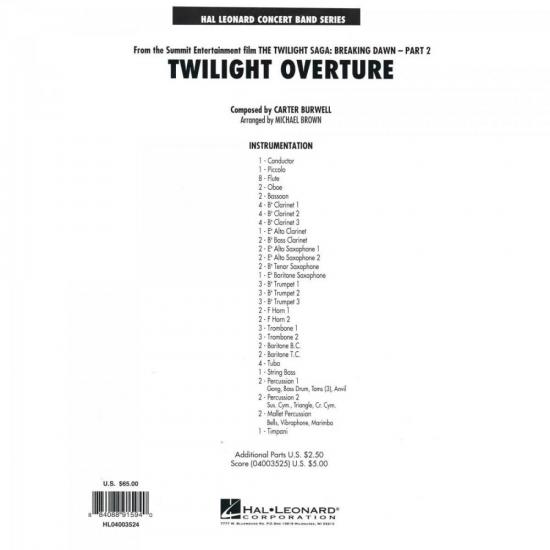 Grade de Partituras Twilinght Overture From the Score Parts ESSENTIAL ELEMENTS por 0,00 à vista no boleto/pix ou parcele em até 1x sem juros. Compre na loja Mundomax!