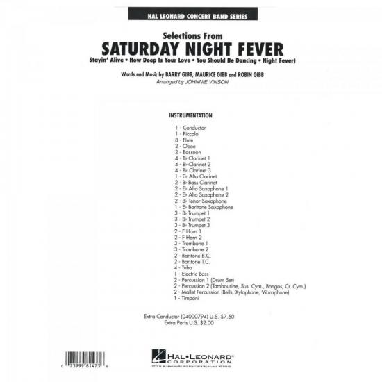 Grade de Partituras Saturday Night Fever, Selectio Score Parts por 0,00 à vista no boleto/pix ou parcele em até 1x sem juros. Compre na loja Mundomax!