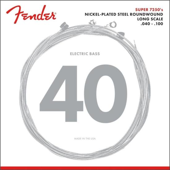 Encordoamento Fender .040 7250L Para Contrabaixo 4 Cordas Aço Niquelado (57828)