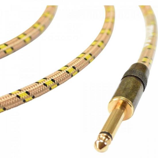 Cabo Para Guitarra P10 x P10 4,5m Vintage Dourado Santo Angelo por 129,90 à vista no boleto/pix ou parcele em até 5x sem juros. Compre na loja Mundomax!