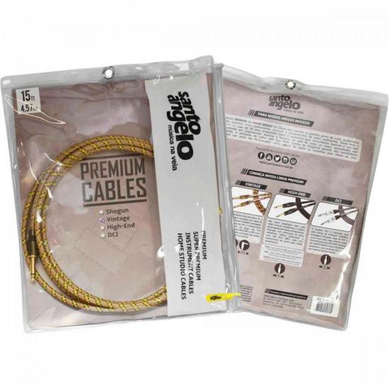 Cabo Para Guitarra P10 x P10 4,5m Vintage Dourado Santo Angelo por 129,90 à vista no boleto/pix ou parcele em até 5x sem juros. Compre na loja Mundomax!