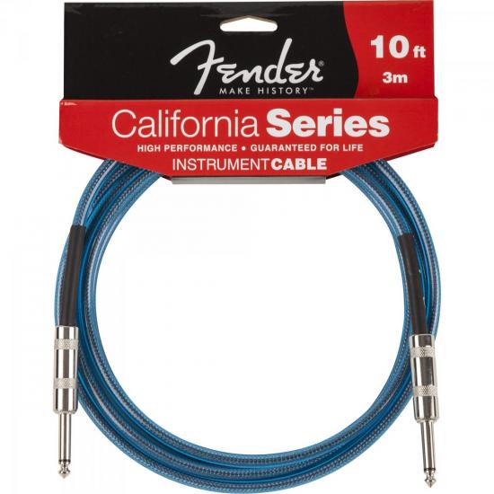 Cabo para Instrumentos P10 x P10 3m CALIFORNIA SERIES Azul FENDER por 0,00 à vista no boleto/pix ou parcele em até 1x sem juros. Compre na loja Mundomax!