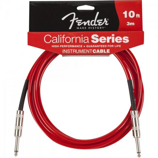Cabo para Instrumentos P10 x P10 3m CALIFORNIA SERIES Vermelho FENDER por 0,00 à vista no boleto/pix ou parcele em até 1x sem juros. Compre na loja Mundomax!