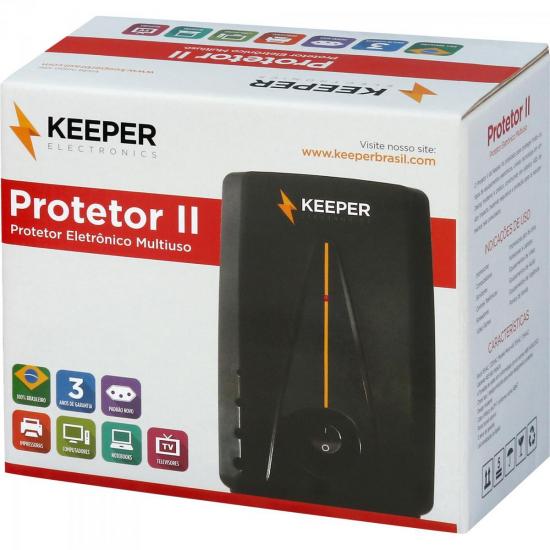Protetor Eletrônico 500VA 115V PROTETOR II Preto KEEPER por 0,00 à vista no boleto/pix ou parcele em até 1x sem juros. Compre na loja Mundomax!
