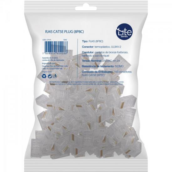 Conector Macho CAT5E RJ45 LITE por 0,00 à vista no boleto/pix ou parcele em até 1x sem juros. Compre na loja Mundomax!