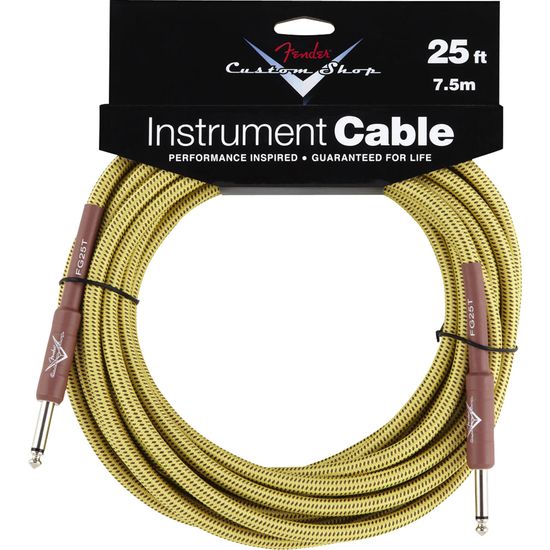 Cabo para Instrumentos FENDER 7,5m P10 x P10 CUSTOM SHOP Amarelo Tweed (58002)
