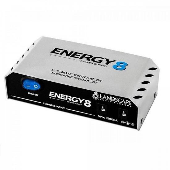 Fonte de Alimentação 8 Pedais ENERGY 8 Prata/Preta LANDSCAPE por 0,00 à vista no boleto/pix ou parcele em até 1x sem juros. Compre na loja Mundomax!