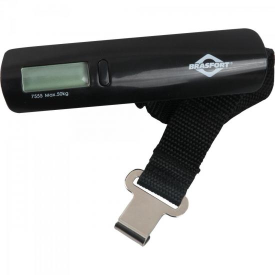 Balança Digital para Bagagem 50Kg Preto BRASFORT por 71,90 à vista no boleto/pix ou parcele em até 2x sem juros. Compre na loja Mundomax!