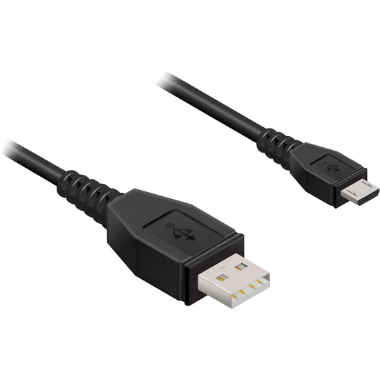 Cabo Conversor USB 2.0 para Micro Preto/Prata COMTAC (58118)